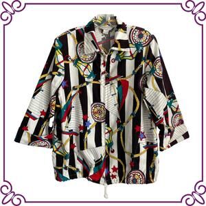 Donavan-Galvani of Dallas Vintage Nautical Zip Up Cotton Lightweight Jacket